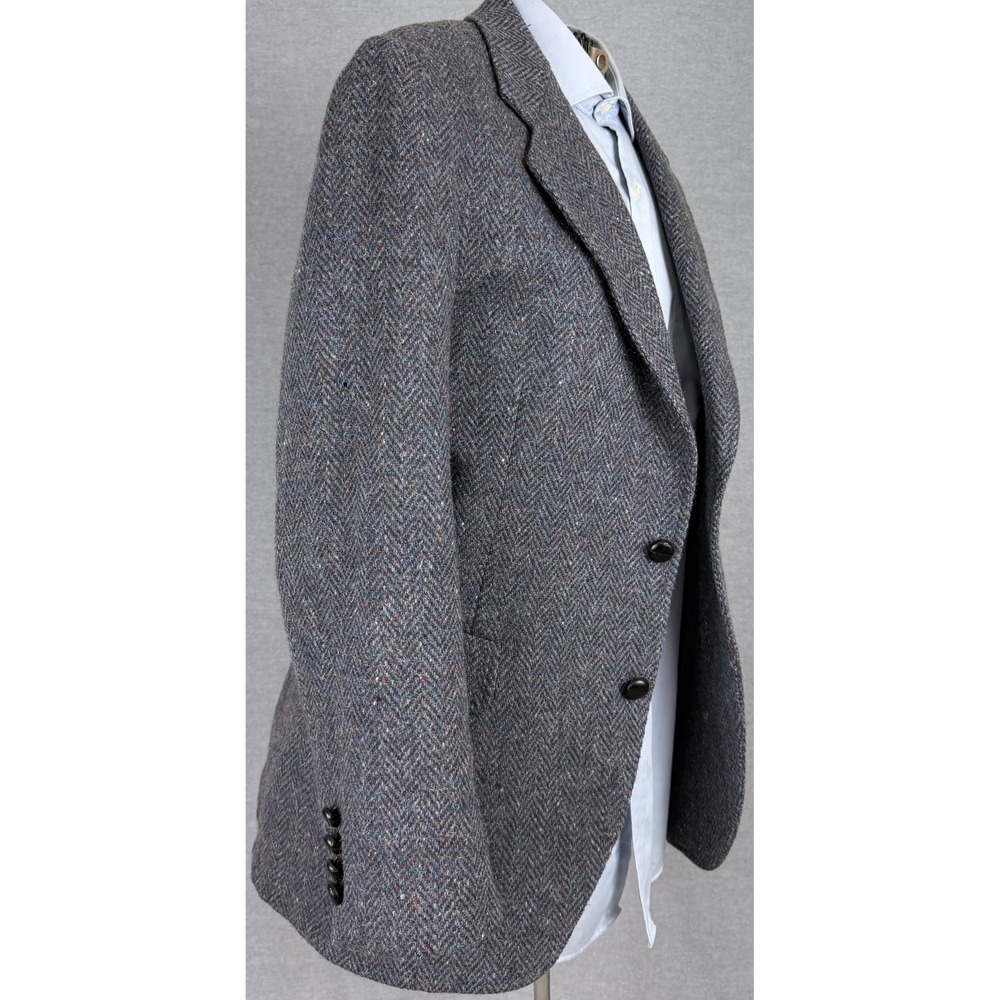 Kuppenheimer Mens Gray Herringbone Wool Tweed Sport Coat Blazer 40 Regular